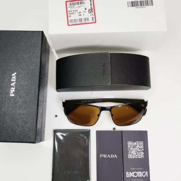 Prada Men's Polarized Authentic Brown Sunglasses - Picture 6 of 6